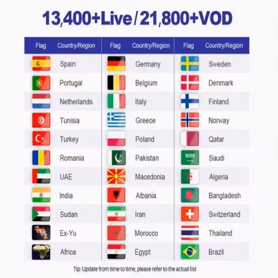 모든 유럽용 IPTV 구독 코드 Trex IPTV 네덜란드 벨기에 독일 채널 1/3/6/12개월 M3u